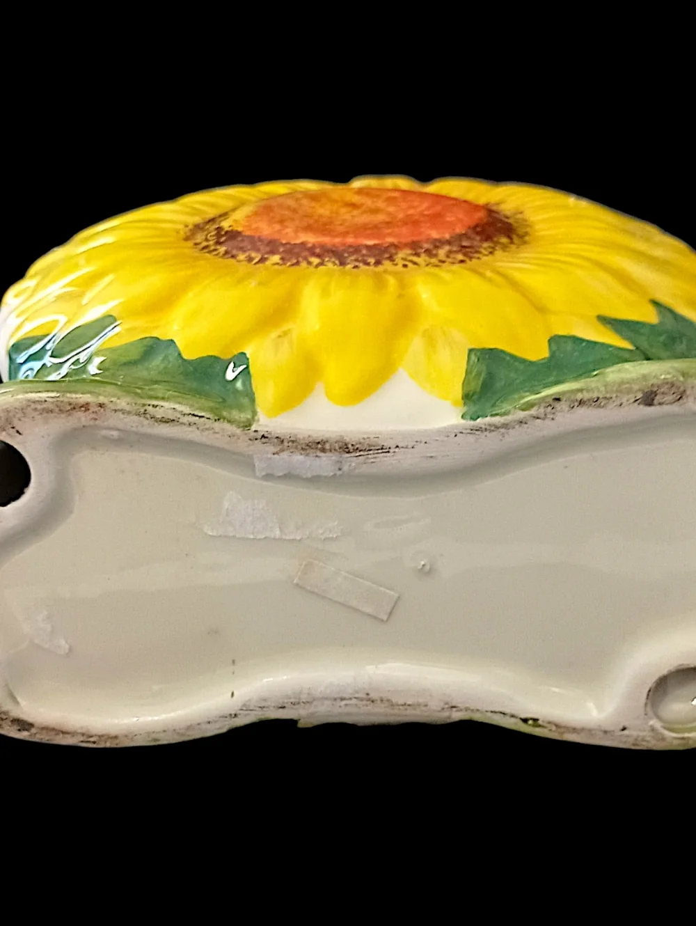 Vintage Sunflower Napkin Holder Ceramic‎ Letter Holder Farmhouse Kitsch Cottage